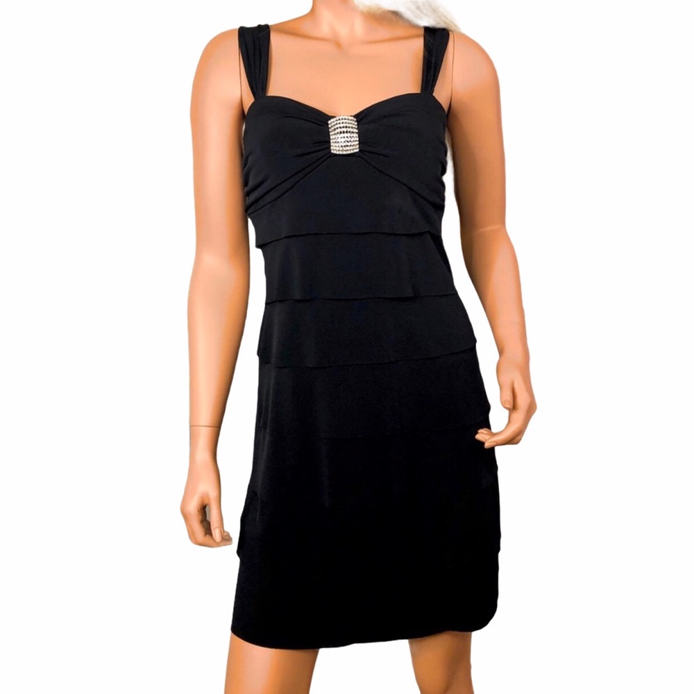 Black Tiered Dress by La Belle Sz M